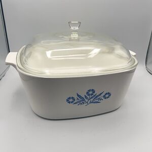 Vintage Corning Ware Blue Cornflower 4 Qt Casserole P-84-B w/ Lid USA 1960s